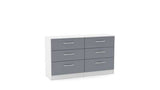 6 Drawer Chest White & Grey