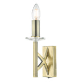 1 Light Wall Light Antique Brass Crystal
