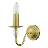 Wall Light Aged Brass Ribbed Glass
