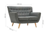 LOF2SGRY 2 Seater Sofa Grey