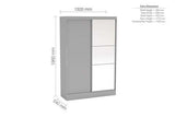 LYN2SRMGRY 2 Door Sliding Wardrobe With Mirror Grey