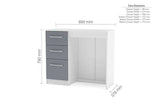 LYNDRWTG 3 Drawer Dressing Table White & Grey