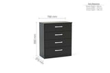 LYNCH4BLK 4 Drawer Chest Black