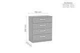 LYNCH4GRY 4 Drawer Chest Grey