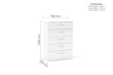 LYNCH5WHT 5 Drawer Chest White