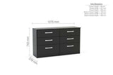 LYNCH6BLK 6 Drawer Chest Black