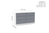 LYNCH6WTG 6 Drawer Chest White & Grey