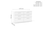 LYNCH6WHT 6 Drawer Chest White