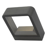MAL3239 Square Outdoor Wall Light Matt Grey Glass Ip65 Led