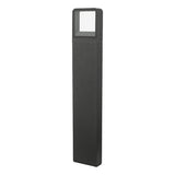 Outdoor Post With Square Light Matt Grey Ip65 Led