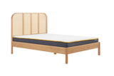 King Rattan Bed Oak