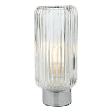 MAS4150 Touch Table Lamp Polished Chromed Ribbed Glass
