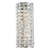 MAT0950 2 Light Wall Bracket Polished Chrome And Clear Faceted Crystal