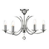 MED0550 5 Light Dual Mount Pendant K9 Crystal Polished Chrome