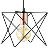 Cage Pendant Matt Black & Bright Copper