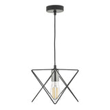 MID0150 1 Light Pendant Black And Polished Chrome