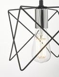1 Light Pendant Black And Polished Chrome