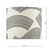 Cream And Black Patterned Linen Shade 34Cm