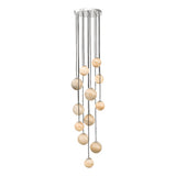 MIK1250 12 Light Cluster Pendant Polished Chrome Glass 2.5M