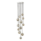 12 Light Cluster Pendant Polished Chrome Glass 2.5M