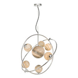 MIK3450 7 Light Pendant Polished Chrome Glass