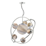 7 Light Pendant Polished Chrome Glass