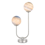 MIK4250 2 Light Table Lamp Polished Chrome Planet Glass