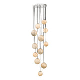 MIK6350 12 Light Cluster Pendant Polished Chrome Glass 1.5M