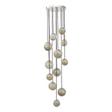 12 Light Cluster Pendant Polished Chrome Glass 1.5M