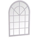 Small Arched Window Mirror Grey