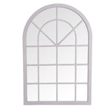 Small Arched Window Mirror Grey
