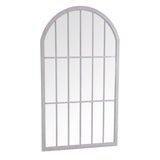 Large Arched Window Mirror Grey