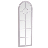 Narrow Arched Window Mirror Grey