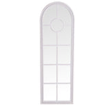 Narrow Arched Window Mirror Grey