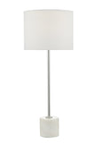 MIS422 Table Lamp Polished Chrome Marble Effect With Shade