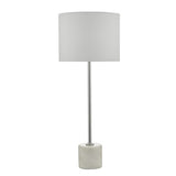 Table Lamp Polished Chrome Marble Effect With Shade