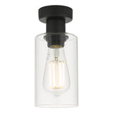 MIU0122 1 Light Flush Matt Black Glass