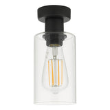 1 Light Flush Matt Black Glass