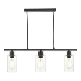 MIU0322 3 Light Bar Matt Black Glass