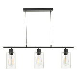 3 Light Bar Matt Black Glass