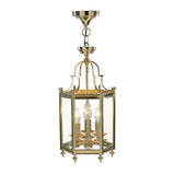MOO0340 Hexagonal Hall Lantern Dual Mount Polished Brass