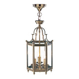 MOO0375 Hexagonal Hall Lantern Dual Mount Antique Brass