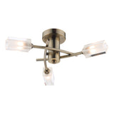 MOR0375 3 Light Semi Flush Antique Brass