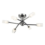 MOR6467 6 Light Semi Flush Black Chrome