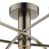 6 Light Semi Flush Black Chrome