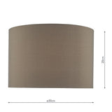 Grey Faux Silk Drum Shade 30Cm