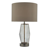 MUB4308 Touch Table Lamp Black Chrome Smoked Glass With Shade