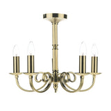 MUR0575 5 Light Dual Mount Pendant Antique Brass