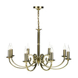 MUR0875 8 Light Dual Mount Pendant Antique Brass