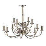 12 Light Dual Mount Pendant Antique Brass